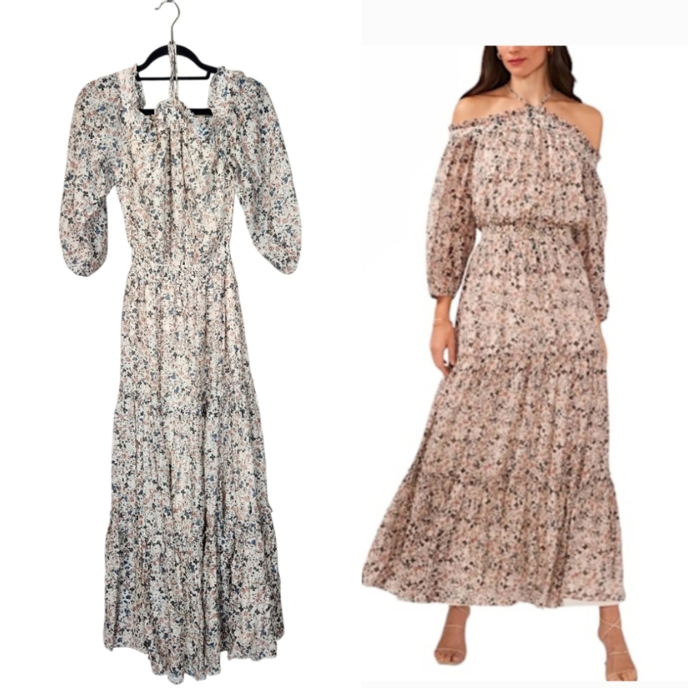 1. State Halter Maxi Dress‎ With Smocked Waist Size Medium